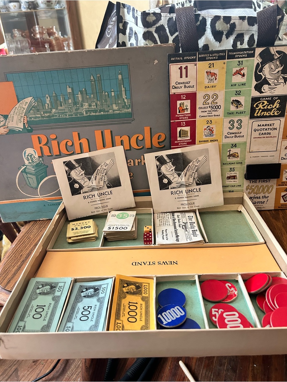 Rich Uncle Classic Family Board Game - Blue, Red, Yellow Components